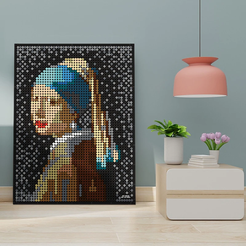 

Mona Lisa Girl with a Pearl Earring Mini Building Blocks Bricks Boy and Girl Gift Creative Assembly Toys