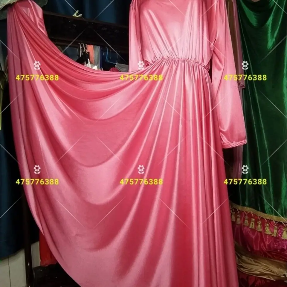 光沢のある女性用サテンロングドレス、ゆったりとしたパジャマ、マキシドレス、プルオーバー、エレガントなドレス、寝間着