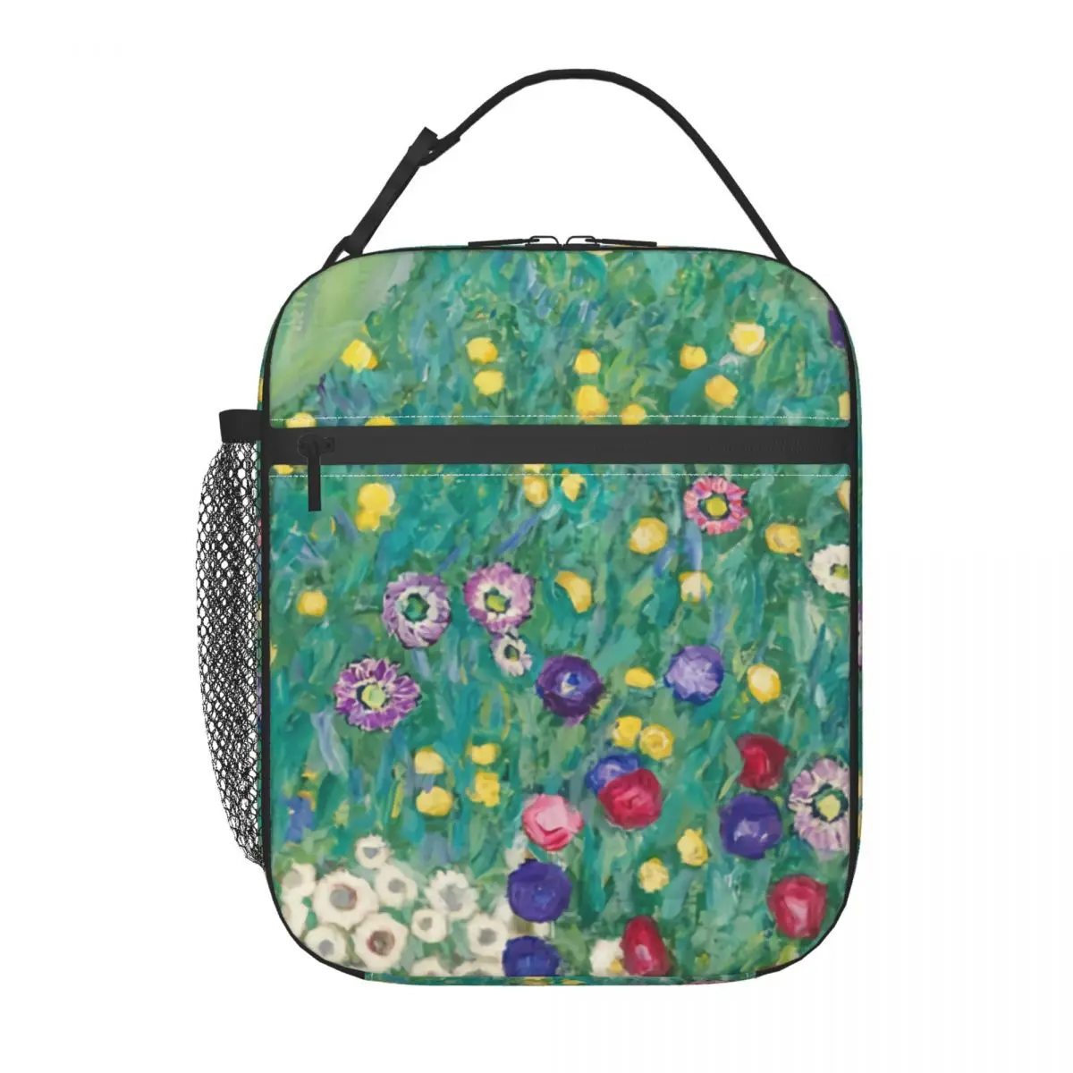 Gustav Klimt Sunflower Insulated Lunch Bag for Women Leakproof Flower Painting Thermal Cooler Lunch Box Beach Camping Travel