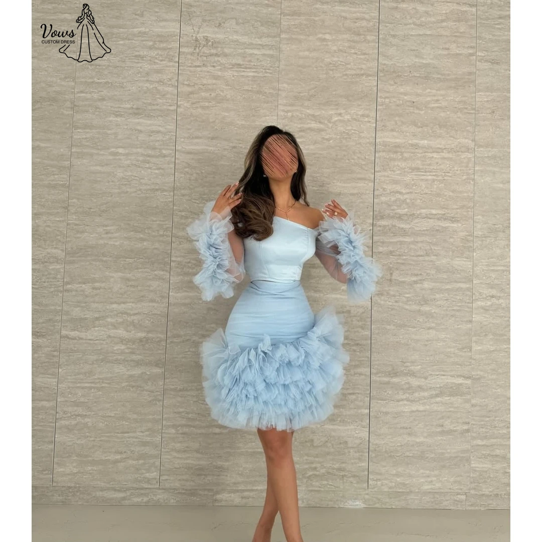 

Vows Women's Evening Dresses 2025 Woman Custom Made Robe Soiree Line A Off the Shoulders Short Style Wedding Evening Dress Prom