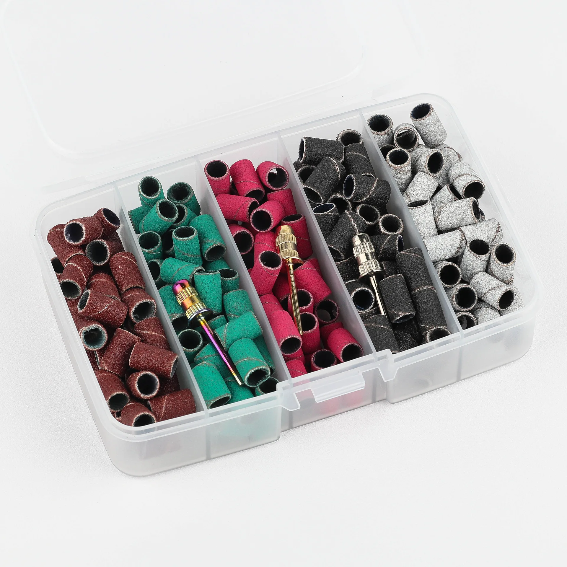 Nail Sanding Ring Bands 80/120/180/240 Grit Electric Manicure Drill Grinding Heads UV Gel Polish Removal Pedicure Abrasive Tools