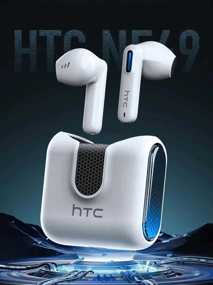 HTC NE49 Bluetooth-Kopfhörer V6.0 TWS Sport-Funkkopfhörer mit Ultra-Niedriger Latenz, Gaming-Headset, Ohrhörer mit Langer Akkulaufzeit
