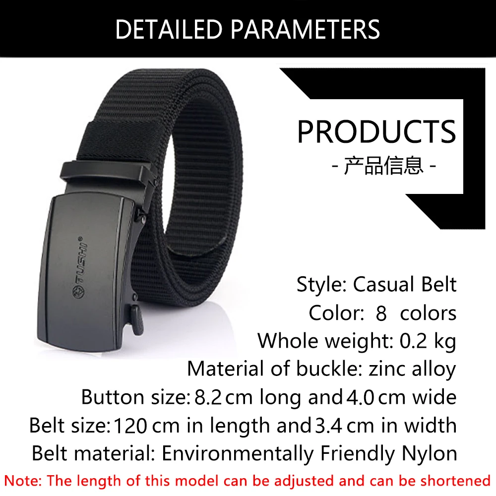 TUSHI New Tactical Belt Metal Automatic Buckle Quick Release Belt Alloy Casual Tooling Training Belt Men's Trousers Outdoor Belt