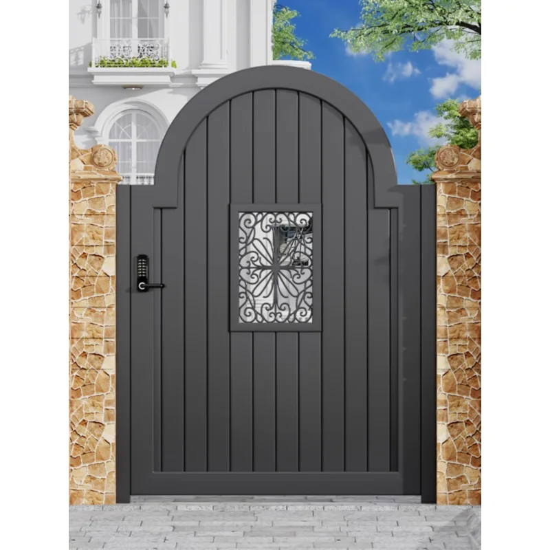 Aluminum alloy courtyard , villa garden, wrought iron country yard , stainless steel outdoor single door, folio