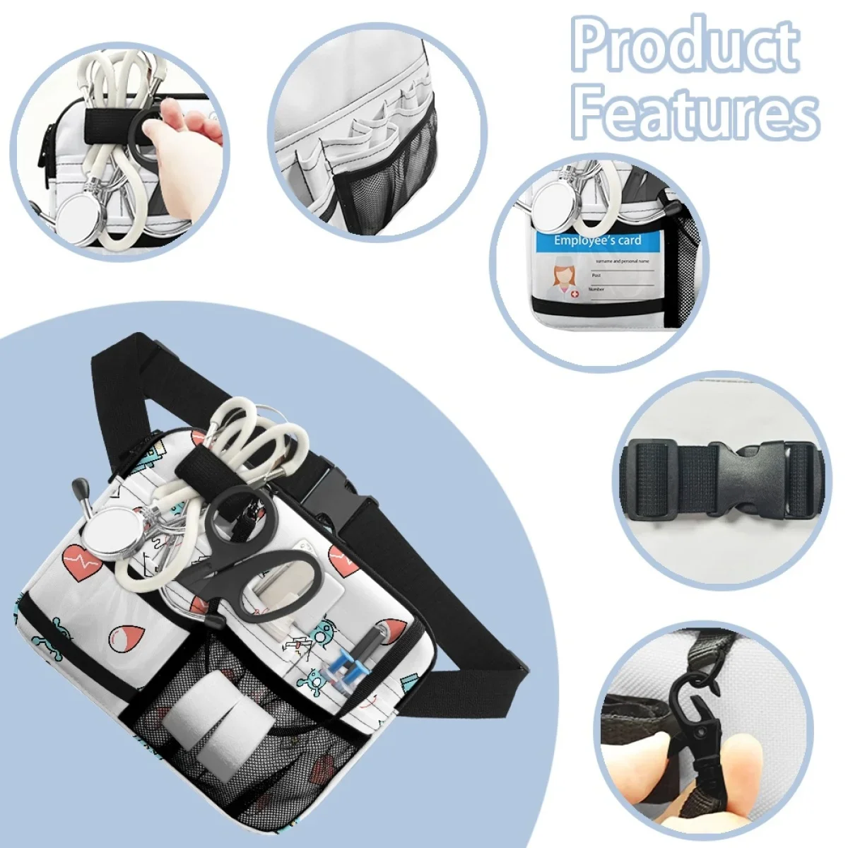 Nurse Opslag Heuptas Multi Pocket Riem Organizer Pouch Grote Capaciteit Draagbaar Heuptasje Voor Stethoscopen Verzorgingskit Geschenken