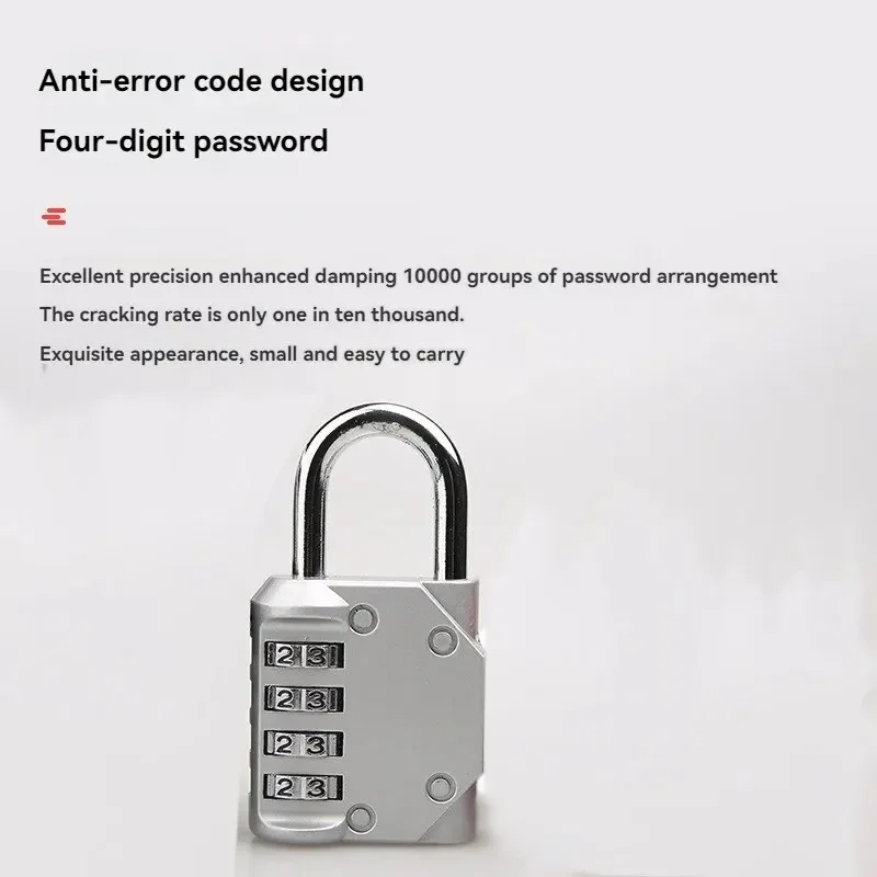4 Digit Password Mini Cabinet Lock Anti-Theft Padlock for Home Backpack Luggage Dorm Travel Portable Security Safe