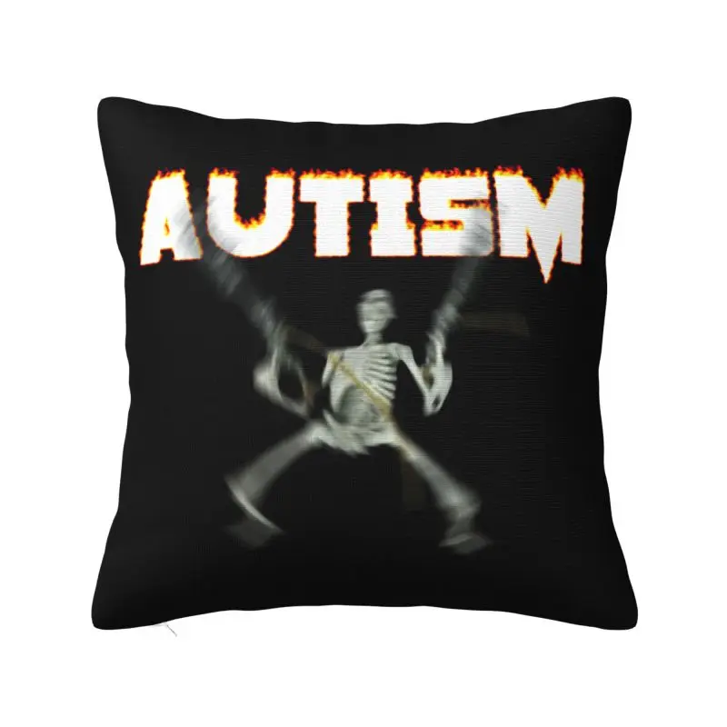 Autism Skeleton Meme Throw Pillow Case Home Decorative Luxury Cushions Cover For Sofa Car Seat Square Polyester Pillowcase