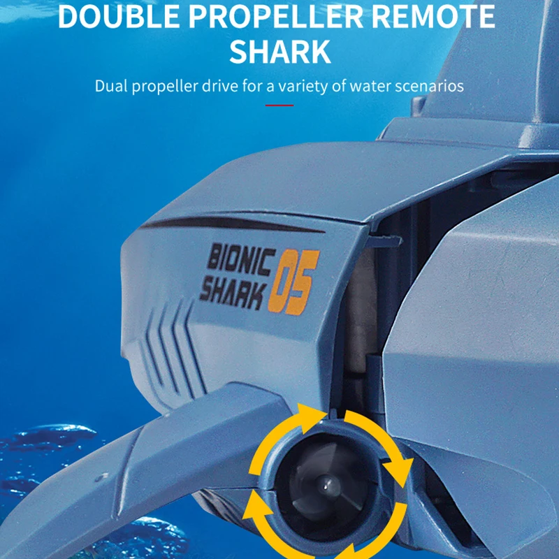 2.4G Simulazione Animali telecomandati Robot sottomarini RC Shark Giocattolo divertente Pesce elettrico Giocattoli per bambini all'aperto Ragazzo Regali di Natale