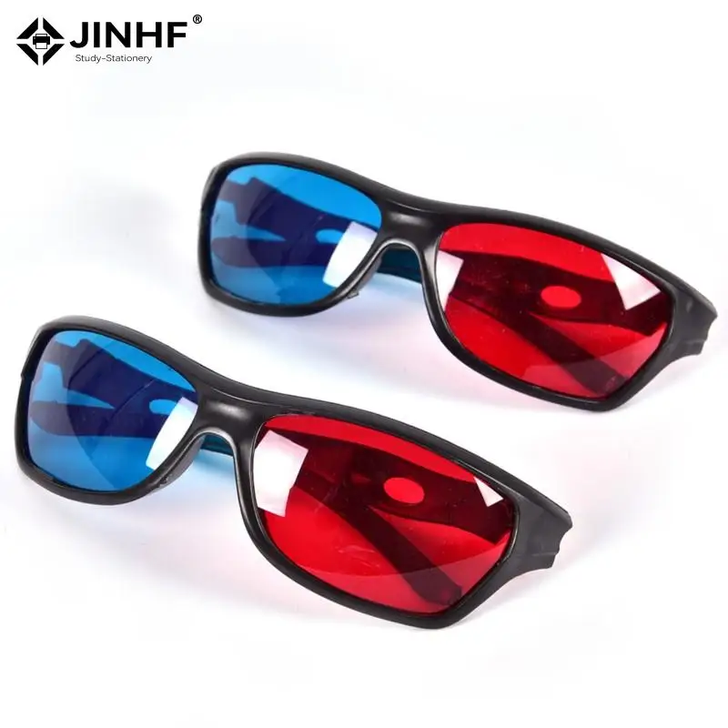 5pcs Black Frame Universal 3D Plastic Glasses/Oculos/Red Blue Cyan 3D Glass Anaglyph 3D Movie Game DVD Vision/cinema