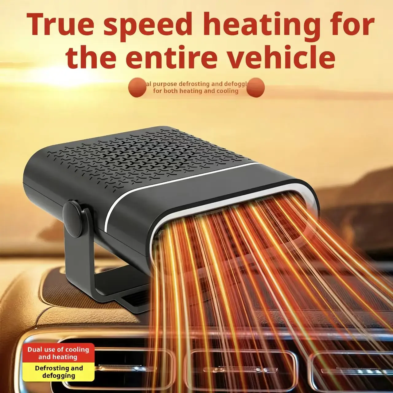 Car Heater 12V/24V Portable Vehicle Heater Fast Heating Fan for Car Interior Defrosting & Defogging Winter Car Heating Device