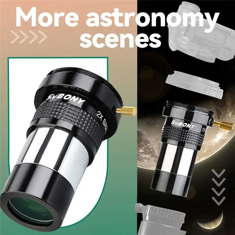 SVBONY SV137 Barlow Lens 2X With M42 Thread Professional Telescope Part 1.25Inch Fully Multi-Coated Astronomical Eyepiece