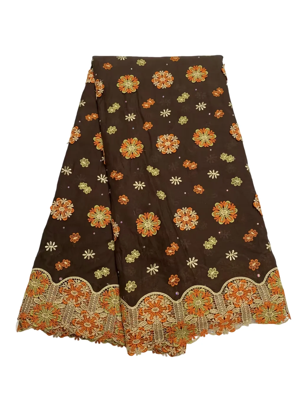 3D Embroidery High Quality African Swiss Voile Lace Fabric 2026 Nigerian Cotton with Stones for Women's Wedding Dresses 5 Yards