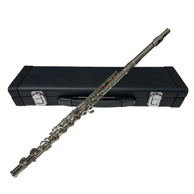 

Open or Closed Hole C 16 Key Nickel Silver Flute With Case, Tuning Rod and Cloth