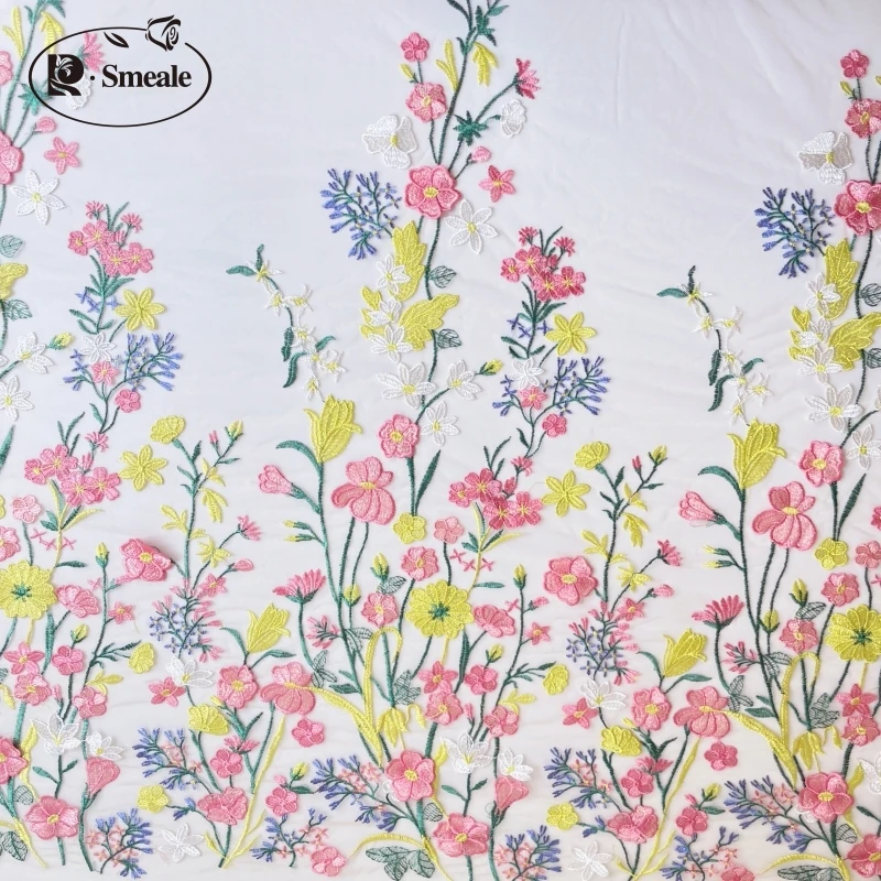 Mehrfarbiger Spitzenstoff für Kinderbekleidung, 3D-Applikation, DIY-Nähen, Blumen, Sommer – Detail 4
