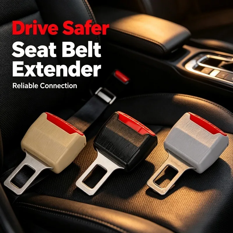 Universal Car Seat Belt Extender Thick Lock Tongue ABS Wear Resistant Safety Buckle Plug Auto Interior Accessories