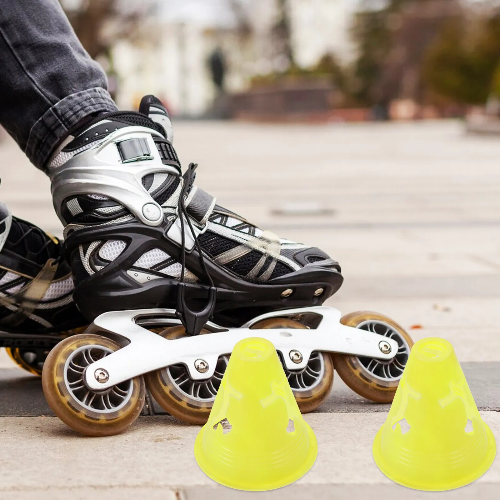 Mini Road Cones 12 Pack Bright Plastic Training Markers for Skating Roller Sports Drills Stable Flat Base