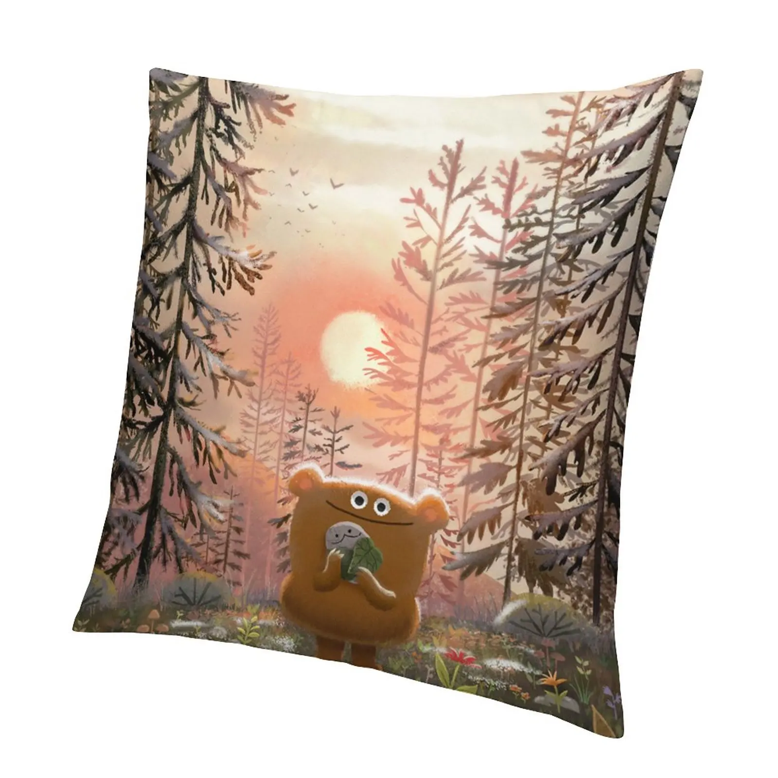 Velvet Living Room Furniture Inlaid Cushion Decorative Scandinavian Sofa Pillow Cover Bed Backrest Brown  Panda