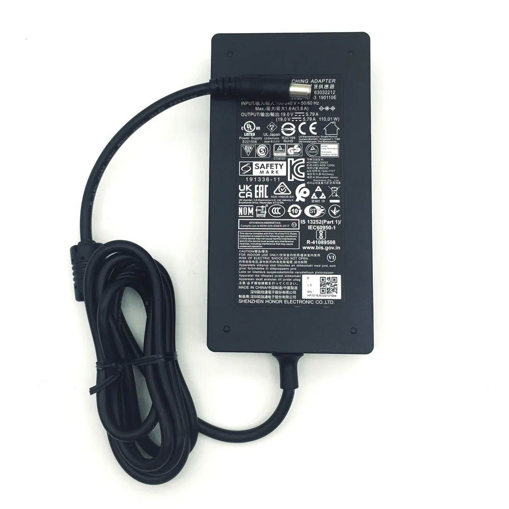 Adaptador de CA genuino 110W 19V 5.79A ADS-110CL-19-3 190110 G para LG LED/LCD/TV 34UM88-P 32GK850G-B 34UC89G-B Fuente de alimentación del cargador