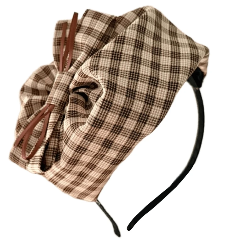 652f Franse plaids Bowtie Hairhoop vrouwelijk haarstyling ornament Elegant Party Headwar