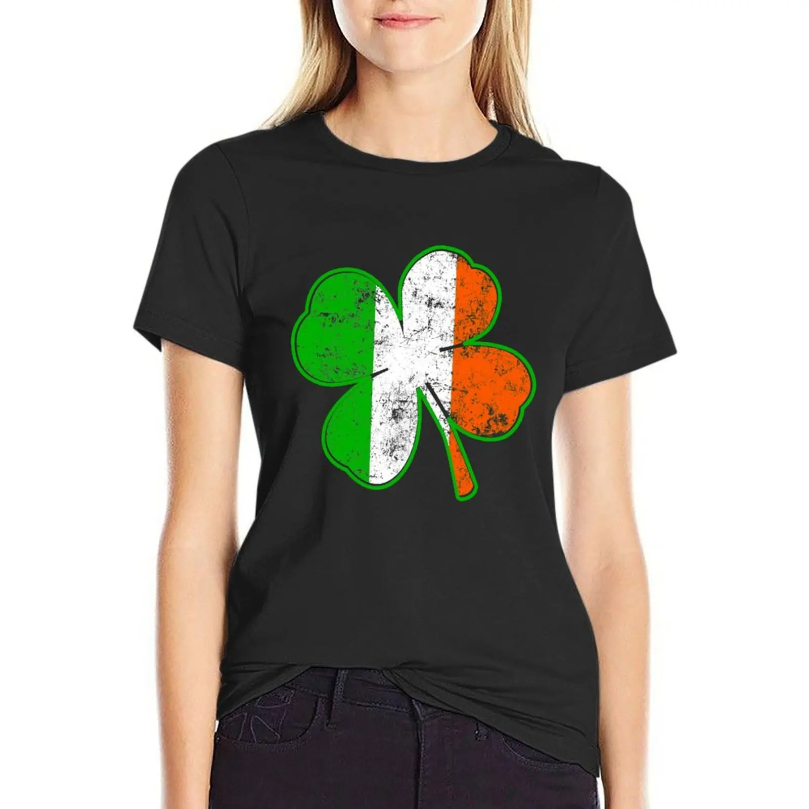 Irish Shamrock T-Shirt plus size tops summer top Female clothing t shirts for Women