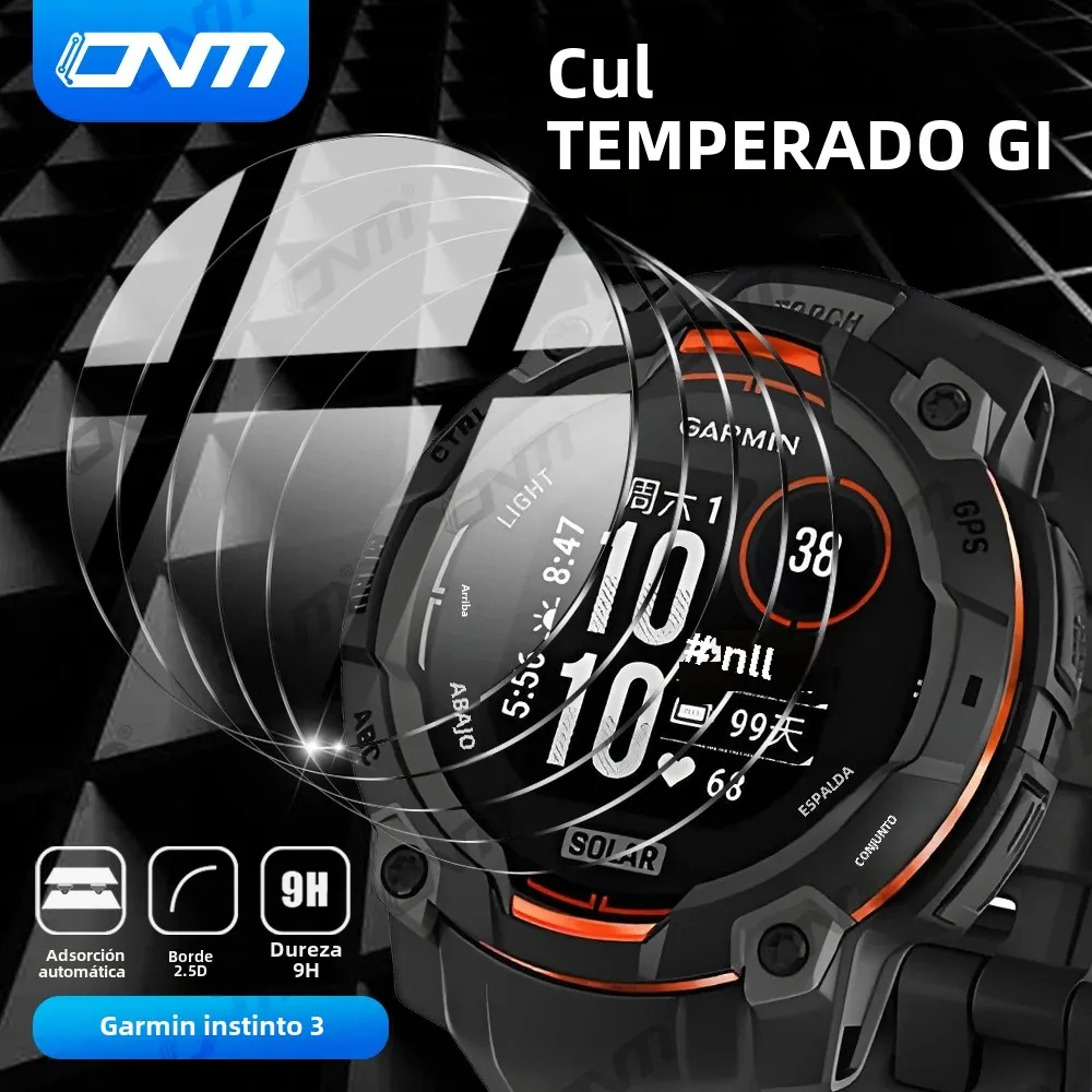 Vidrio templado para Garmin Instinct 3 AMOLED SOLAR 50mm 45mm Protector de pantalla de vidrio 9H Premium HD accesorios de película antiarañazos