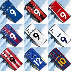 Custodia personalizzata per numero di nome di calcio per POCO F5 Pro F3 F4 X4 GT M5s M4 X3 X5 Pro Cover per Xiaomi 11T 12T Pro 12X13 Lite