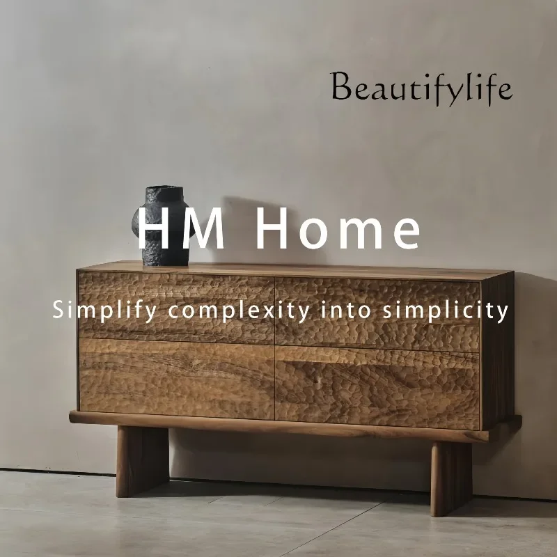 BX Solid Wood Chest, Retro Style, Living Room, Home Against The Wall, Secret Cabinet, Designer Bedroom Storage Locker