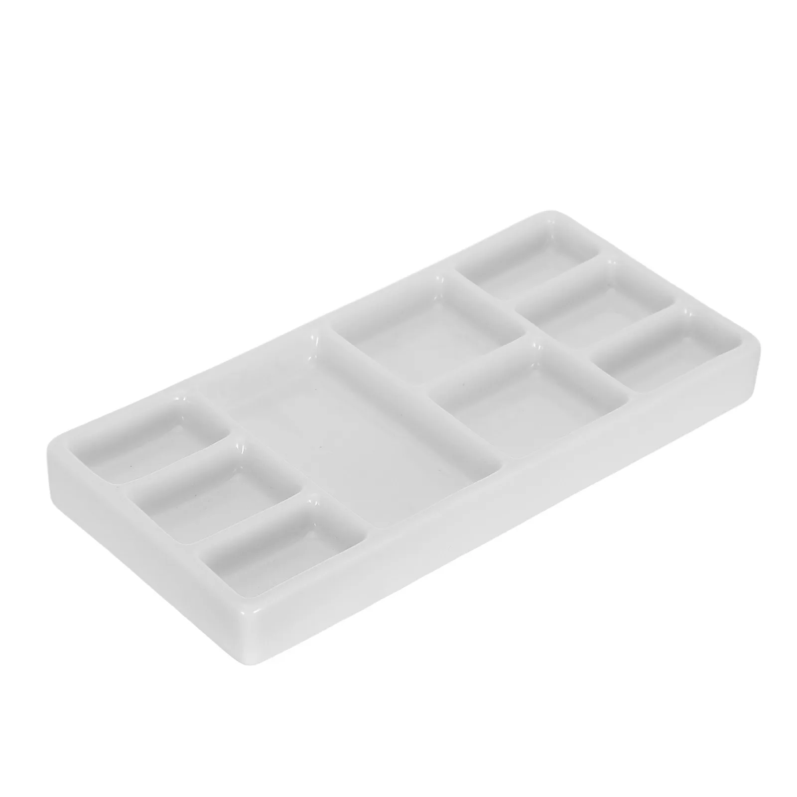 Professional Ceramic Color Mixing Plate Rectangular Paint Tray for Artists Students Painters DIY Crafters Fine Art Studio