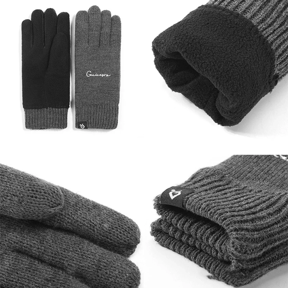 

Men Winter Warm Gloves , Outdoor Cycling Sports,Touchscreen Thickened Knitted Gloves, Professional Cold Resistant Gloves