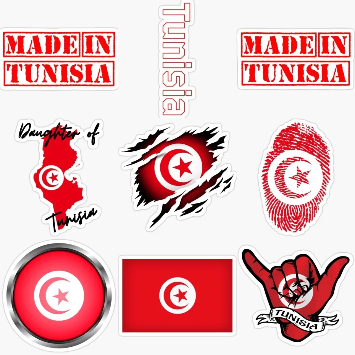 

Tunisia Flag Map Emblem Personalized PVC Waterproof Sticker for Decorate Fridge Wall Car Truck Window Bumper Decal Accessories