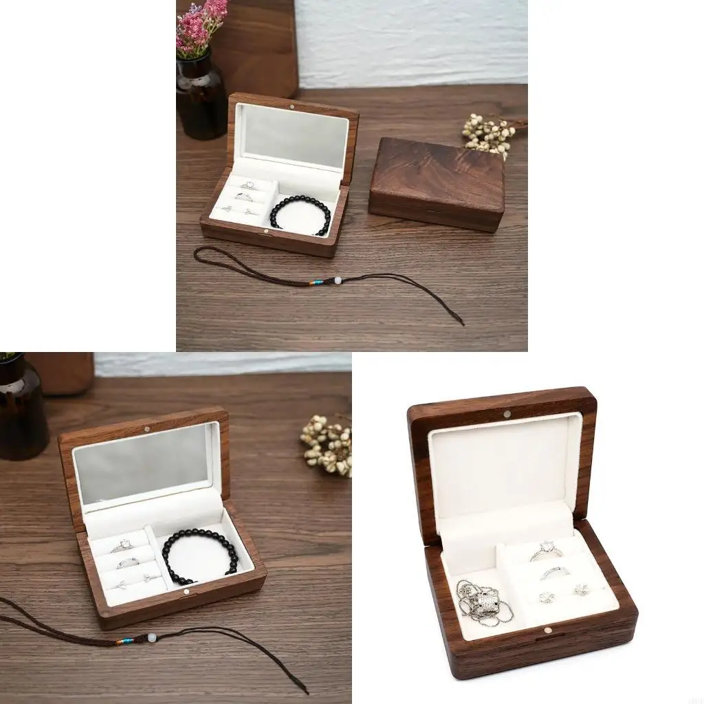 

Wooden Jewelry Boxes Jewellery Small for Case Necklace Ring Showc