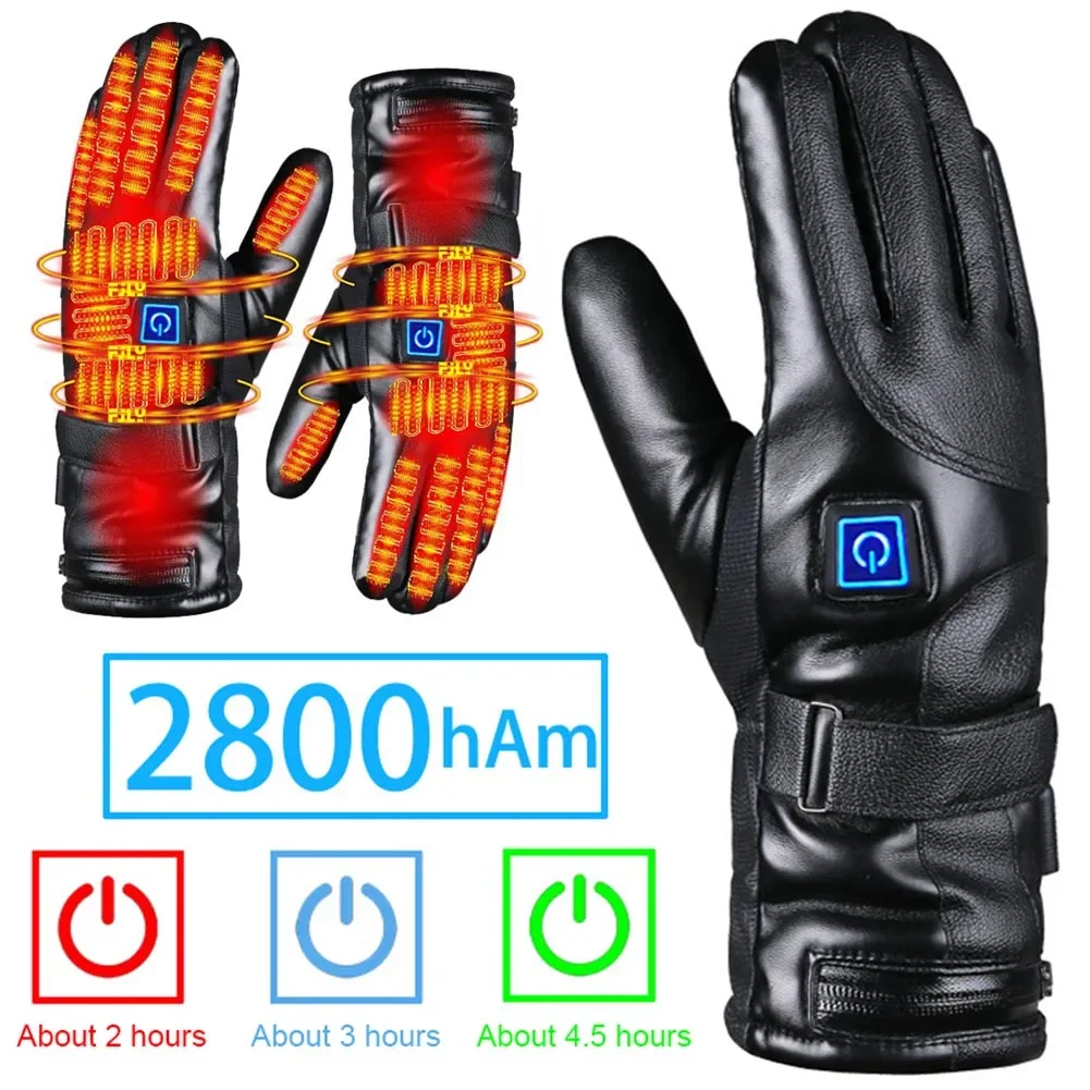 

Motorcycle Gloves Windproof Waterproof Battery Powered Guantes Men Motorbike Gloves Touchscreen Winter Women Motocross Gloves