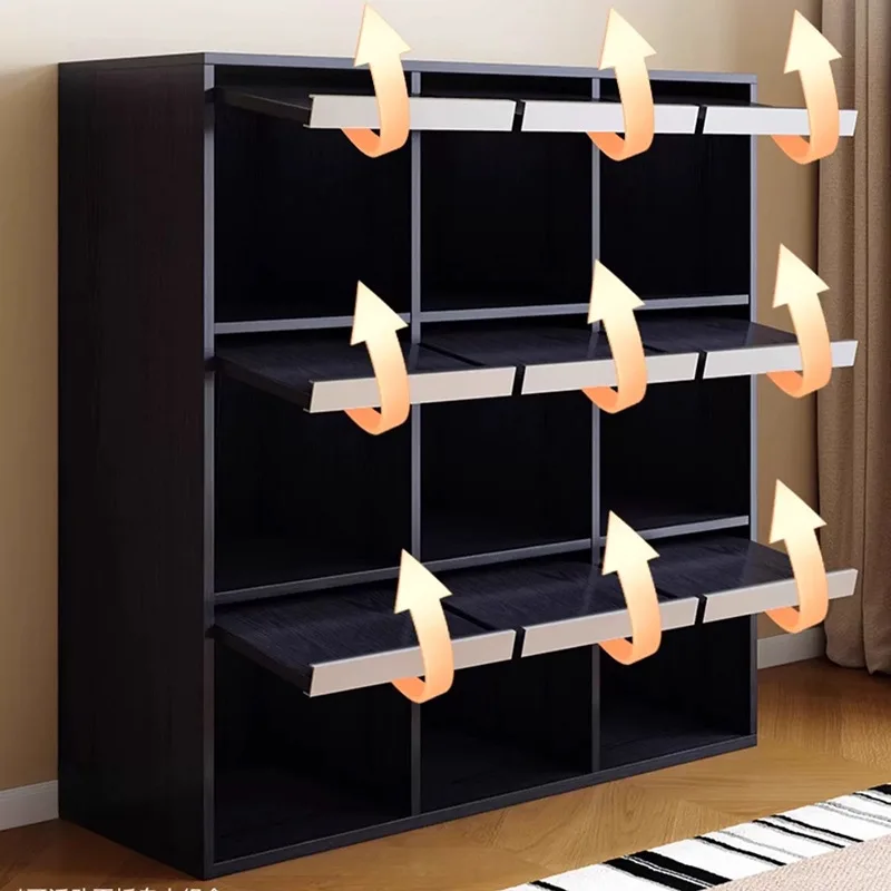 Bookshelf Black Flap Lattice Cabinet Pierre Cabinet Living Room Antique  Vinyl Record Nordic Bookcase