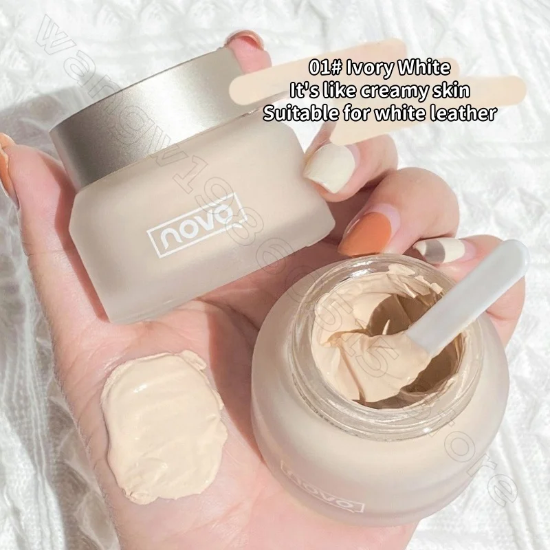 Crema de base NOVO, 30ml, polvo de poros Invisible, corrector de tono de piel brillante Natural fino, base de maquillaje de larga duración