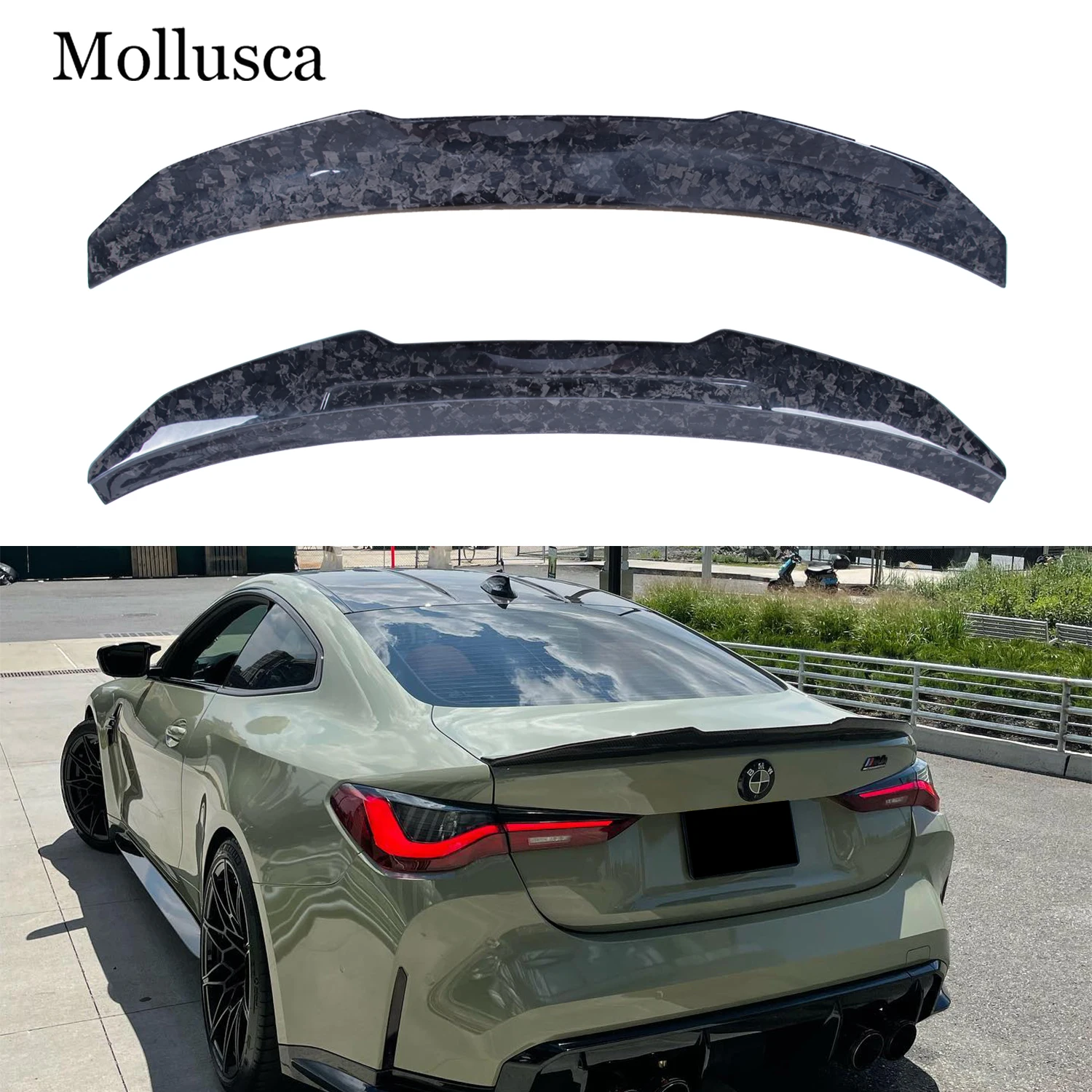 

For BMW 4 Series G22 Coupe/M4 G82 PSM Style Forged Carbon fiber Rear Spoiler Trunk wing 2020-2025