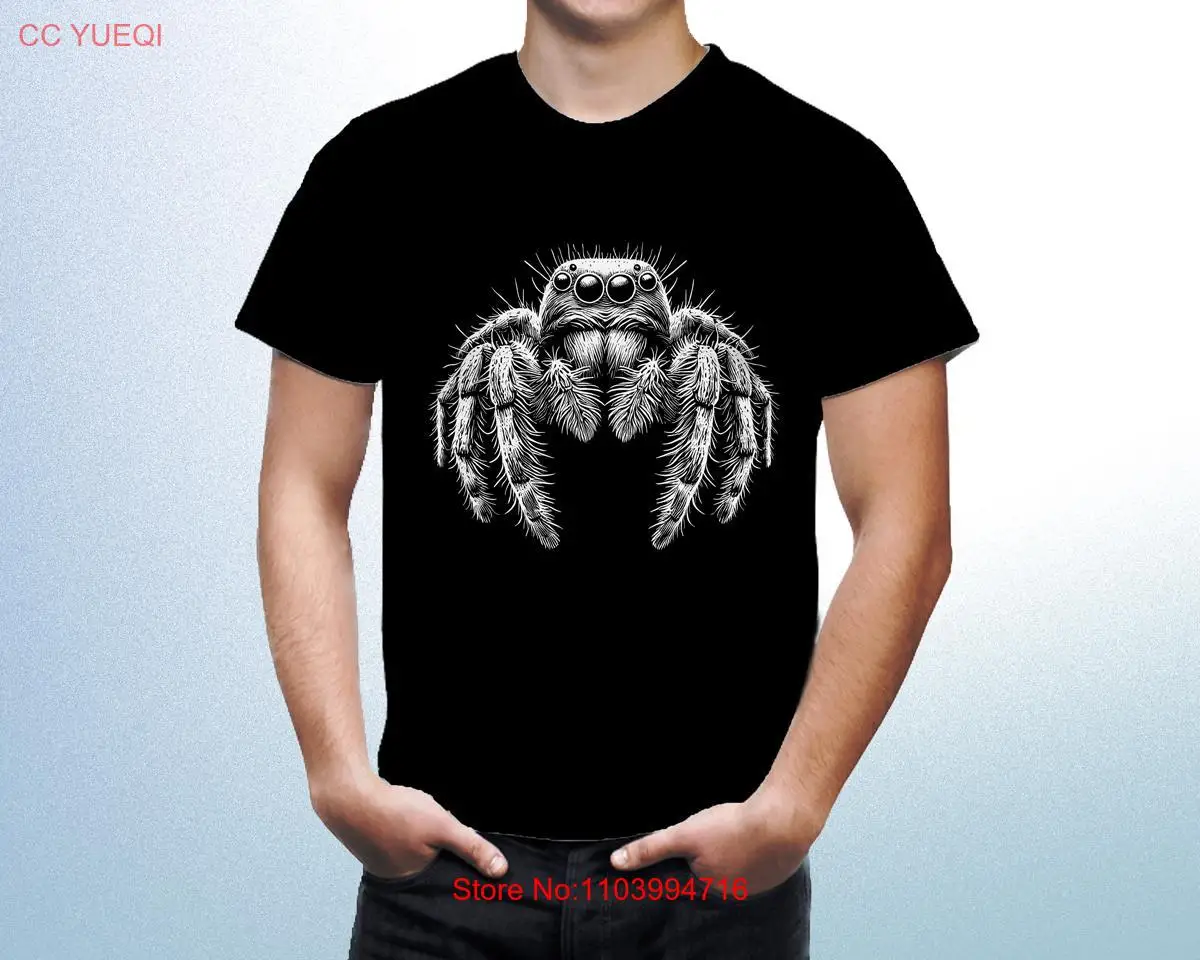 

Футболка Jumping Spider, черная, 100, хлопок, эксклюзивная работа, милый дизайн, с длинными или короткими рукавами
