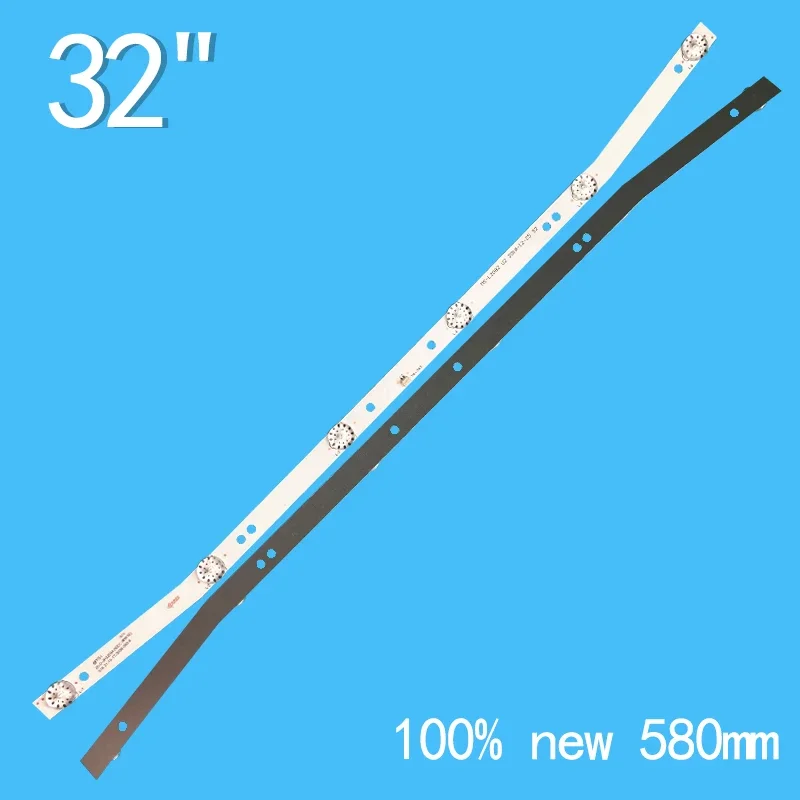 2pcs 580mm Pour LED Bar lumière 6 lampe JS-D-JP3220-061EC JP32DM AKTV3222 ST3151A05-8 V320BJ7-PE1 AKTV3212 AKTV3216 E32-0A35 MS-L1160