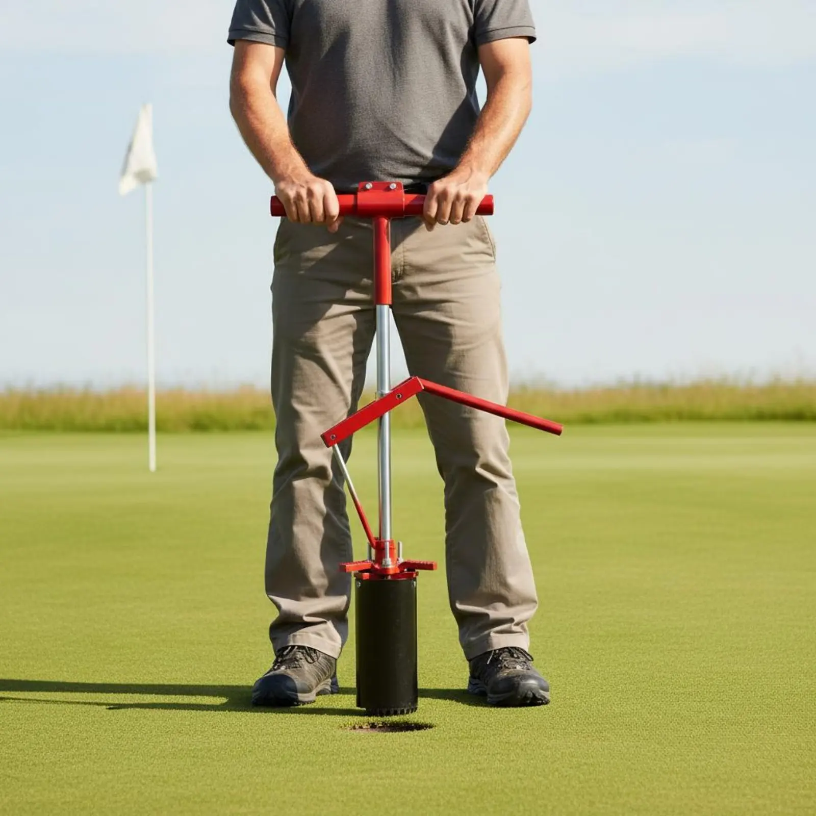

Golf Hole Cutter Sturdy Metal Body Golf Cup Cutter Cup Digger Portable Sports Gear Soil Ejector for Groundskeepers