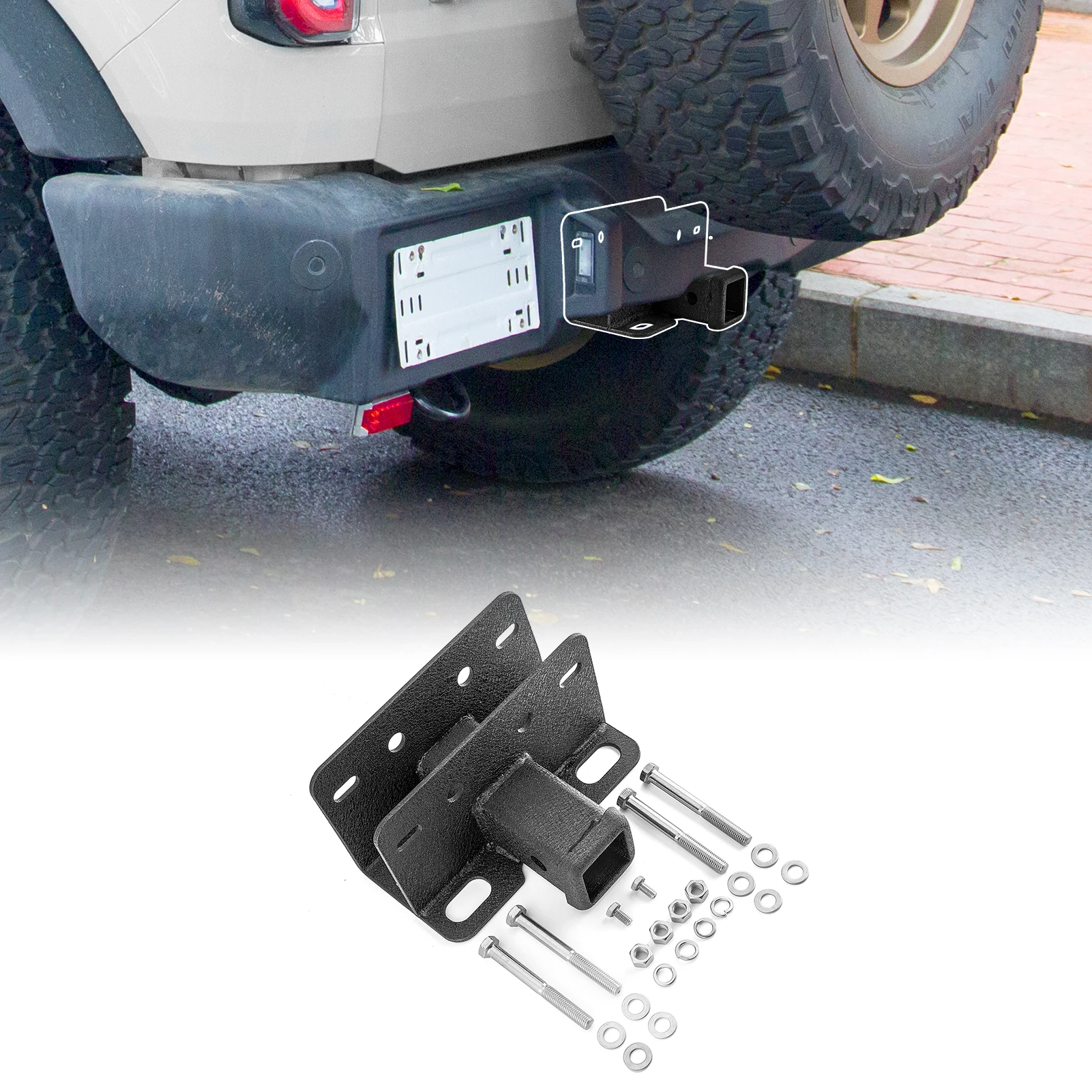 

Class 3 2" RECEIVER HITCH Rear Receiver Hitch for Ford Bronco 2/4 Door 2021-2024 (NOT FIT BRONCO SPORT) Car Accessories