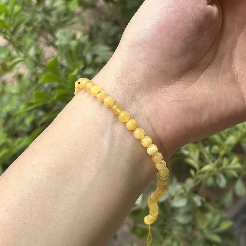 Natürliche echte baltische Blume Bernstein facettierte/runde Perlen 4-7mm, DIY Perle Pflanze Naturstein Männer Frauen Schmuck Großhandel – Detail 9