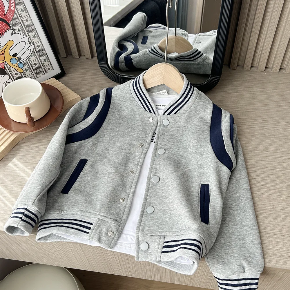 Unisex Baseball Style Children's School Team Jacket, Boys And Girls Jacket