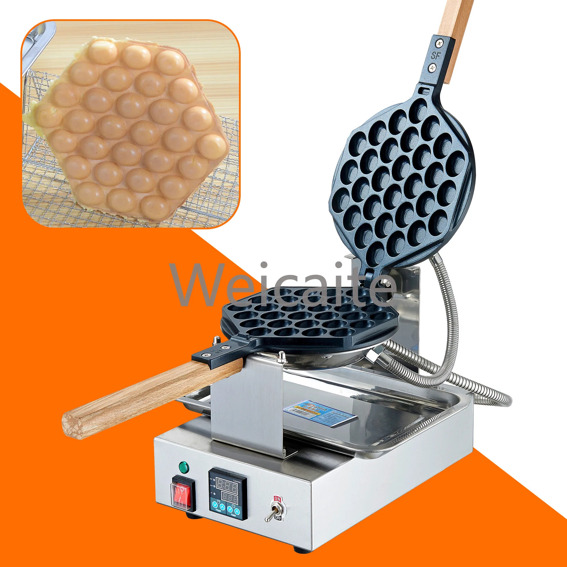 

Commercial Round Egg Machine Waffle Egg Stove Street Snacks Stainless Steel Body Non-Stick Pot