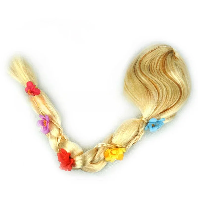 Rapunzel Princess Fantasy Dress Up Anime Big Braid Wig  Long Braid Floral Magic Hair Floral Anime Accessories