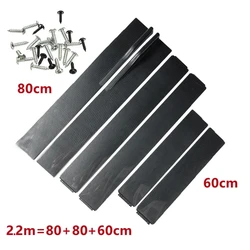 Car Styling Side Skirt Kit 6PCS 2M/2.2M Rocker Panel Extension Splitter Carbon Black Red Universal
