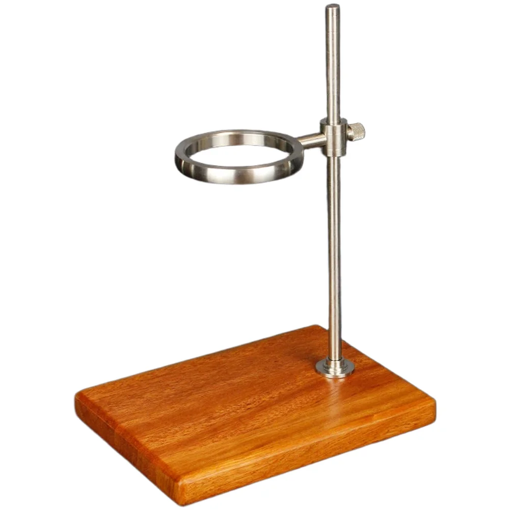 1 Piece Adjustable Stainless Steel Coffee Dripper Stand With Solid Wood Base For Hand Brew Filter Holder Cafe Tool