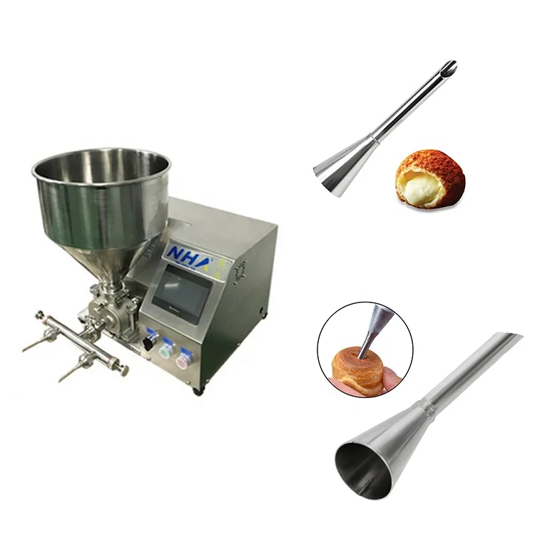 Máquina llenadora de pan de inyección con núcleo de hojaldre de mantequilla y mermelada utilizada para pastelería de pan y galletas con diferentes opciones de cabezal