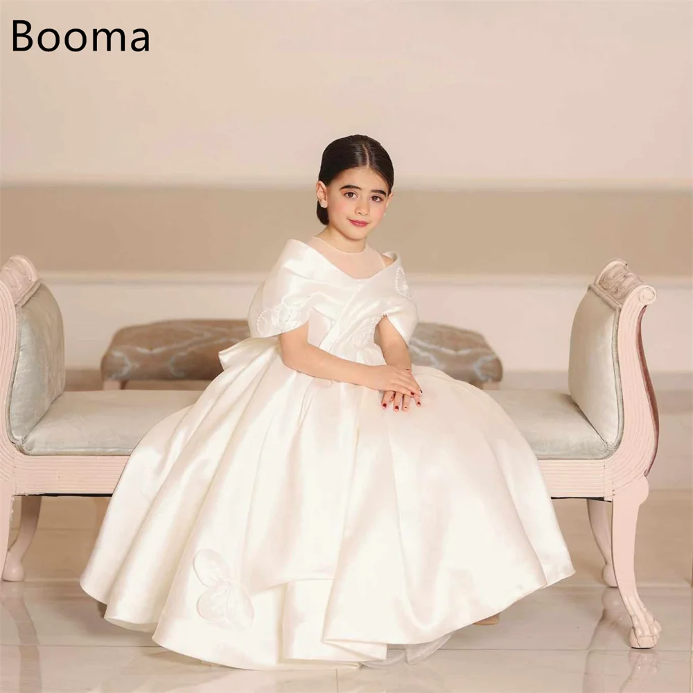 

Booma A-Line Princess Off The Shoulder Flower Girl Dresses Girls Wedding Party Dresses Long Pleat Gowns Customized 2025
