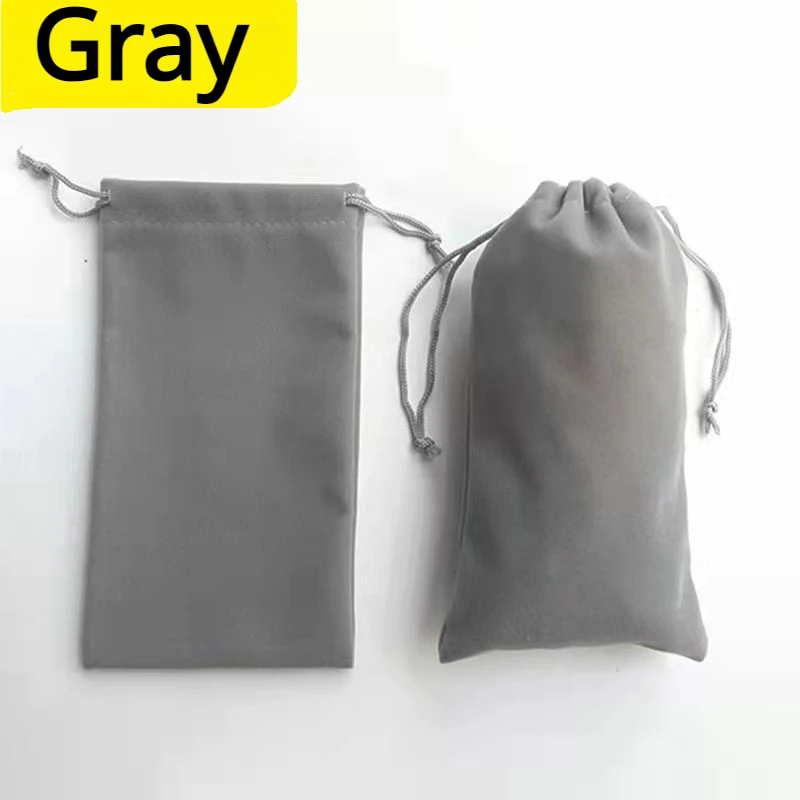 5 Pcs Suede Drawstring Pouch Power Bank Earphone Data Cable Case Phone Pack Velvet Storage Bag Mobile Cellphone Accessories