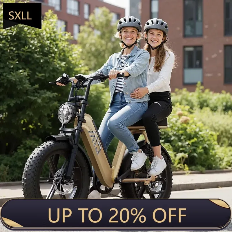 

SXLL 20-Inch wide tire electric bicycle, suitable for women and families, can carry goods, suitable for urban commuting, 48V 15A