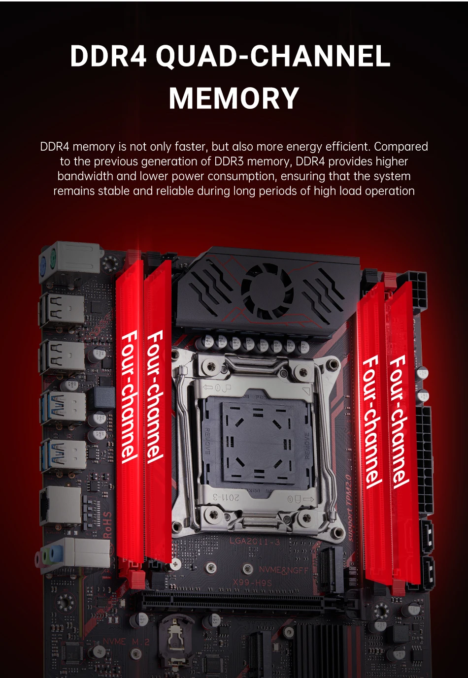 Cikonielf Carte mère X99 Carte Mère de Bureau Double Socket 2011-3
